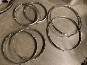 UNBRANDED 10 12 16 tom drum hoops CHROME #RA7 - Picture 1 of 13