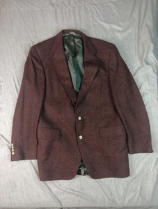 Austin Reed of Regent Street Mens 40R* Maroon Blazer UK USA Wool Herringbone - Picture 1 of 14