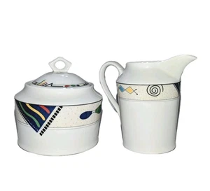 Vtg Mikasa Headline Creamer Sugar Bowl Lid Set Ultima+ Cream Pitcher NOS NEW NWT - Picture 1 of 18