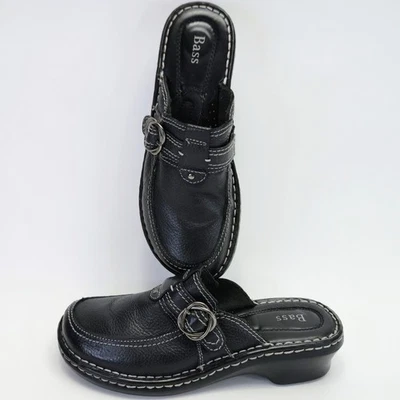 GH бас пряжка кожи сабо Mules женщин 9 M Виндзор черный поскользнуться на туфли - Изображение 1 из 4