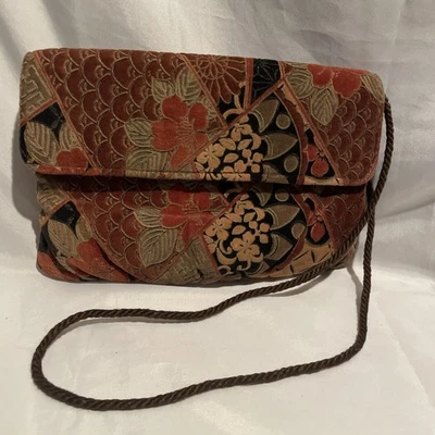 Vintage Velvet Bag Purse Crossbody Clutch 60’s-80’s Quilted Lined Snap Closure - Image 1 of 4