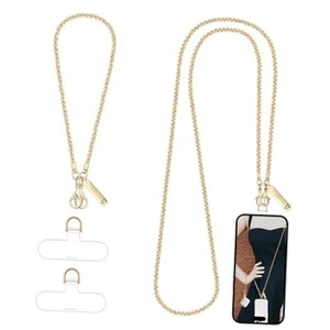Chaîne de téléphone en métal, bandoulière lanière de téléphone amovible avec 1*extension de poignet doré - Photo 1 sur 7