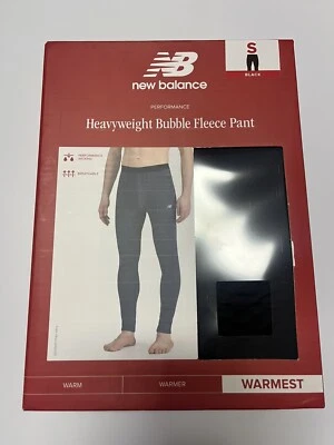 New Balance Heavyweight Bubble Fleece Pant Base Layer 3.0 Mens Small Black New - Image 1 of 2