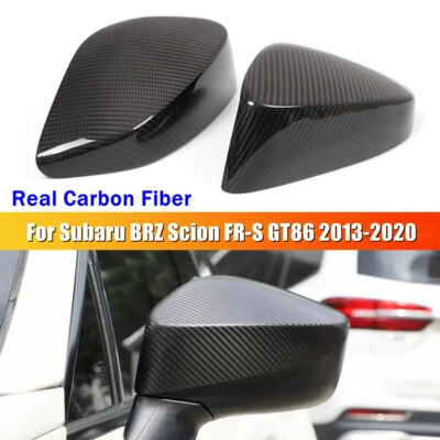 Tapa de cubierta de espejo retrovisor lateral de fibra de carbono real para Subaru BRZ Scion FR-S GT86 2013-2020 Foto 1 de 4