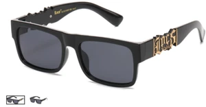 LOCS Gangster Style Flat Top Big LOCS Logo Debt Collector Tinted Lens Sunglasses - Picture 1 of 5