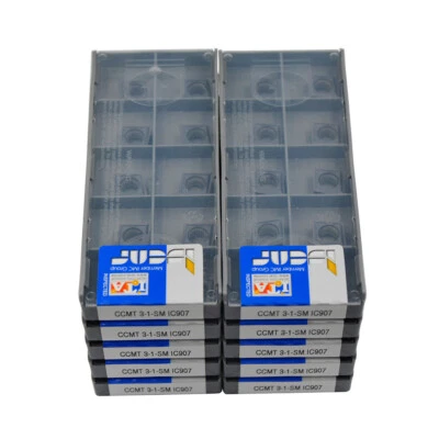 Inserto de carburo CNC CCMT 09T304-SM CCMT 3-1-SM IC907 100 piezas CCMT 09T304-SM CCMT inserción hoja cnc Foto 1 de 3