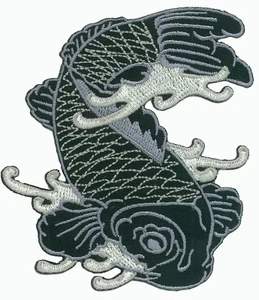 Écusson patche CARPE KOI Japon Tattoo thermocollant badge patch brodé  - Picture 1 of 2