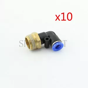 10 piezas 1/2 BSPT rosca macho 90 grados codo tubo accesorios rápidos 8 mm PL8-04 - Imagen 1 de 3
