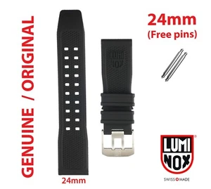 Original Luminox Band 24mm 8840 3740 1000 1550 1520 3250 3800 3120 SILVER BUCKLE - Picture 1 of 5
