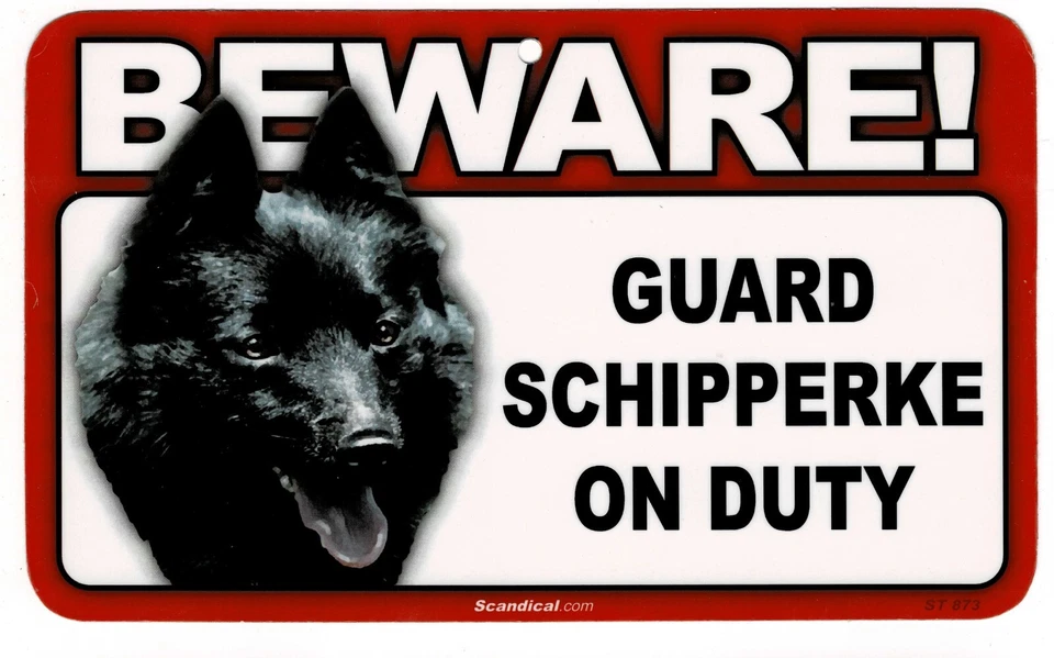 CUIDADO CON EL LETRERO RECTANGULAR LAMINADO PERRO/MASCOTA SCHIPPERKE. ENVÍO COMBINADO. Foto 1 de 1
