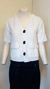 Gorgeous Cream Linen Blend Short Sleeve Jacket from Topshop ~ Size 6 - NEW! - Picture 1 of 4