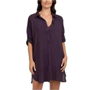 Lands' End Women's Swim Cover Up, Purple, Size: M/L - Picture 1 of 6