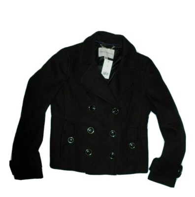 Abrigo de mujer Banana Republic negro de doble botonadura - talla XS - venta al por menor $198 Foto 1 de 4