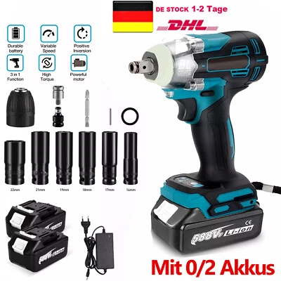 1000Nm Akku Schlagschrauber Elektrischer Kfz Drehschlagschrauber Reifenwechse - Bild 1 von 4