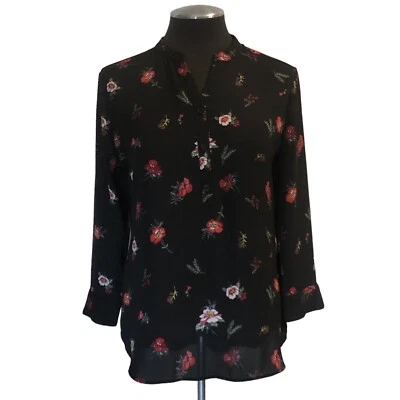 Van Heusen - Poppy 花卉分体 V 领衬衫 - 小号 — 第 1/4 张图片