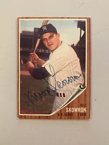Tarjeta firmada 1962 Topps #110 Bill Skowron New York Yankees certificado de autenticidad JSA envío gratuito - Imagen 1 de 2