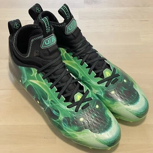 Scarpe da calcio Under Armour Spotlight Lux MC LE Slime nero verde teschio taglia 8 - Foto 1 di 12