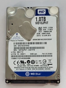 WD10JPVT-24A1YT0, DCM: HBMTJHKB, JUN 2013, Western Digital 1Tb 2.5" Sata HDD - Imagen 1 de 2