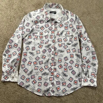 Karl Lagerfeld Paris Shirt Womans Small White Long Sleeve Button Up Pockets - Image 1 of 4