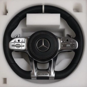 Mercedes-Benz AMG Steering Wheel Black Leather & Paddles – Plug & Play - Picture 1 of 1
