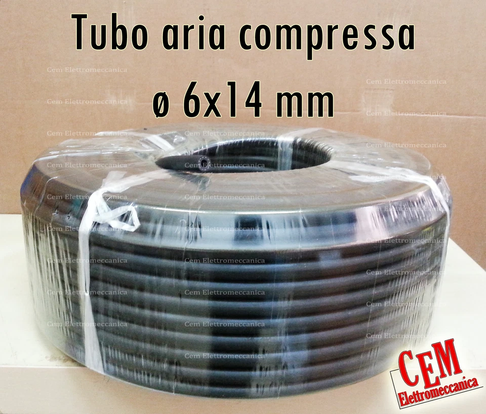 Tubo in gomma per aria compressa 6x14 mm pressione 20 bar al metro compressore - Imagen 1 de 1