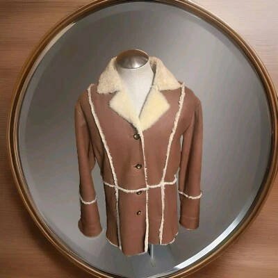 Excelled Leather Jacket Size XL Sheepskin Brown Shearling - Image 1 of 4