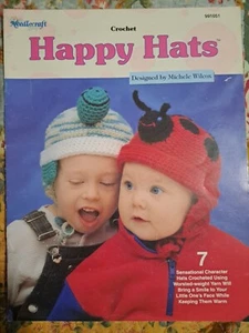 Crochet Happy Hats bebé tienda de agujas libro de patrones animales insectos muñeco de nieve - Imagen 1 de 2