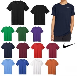 NIKE YOUTH POLY JERSEY, SHORT SLEEVE, PERFORMANCE DRI-FIT WICKING T-SHIRT XS-XL - Picture 1 of 14