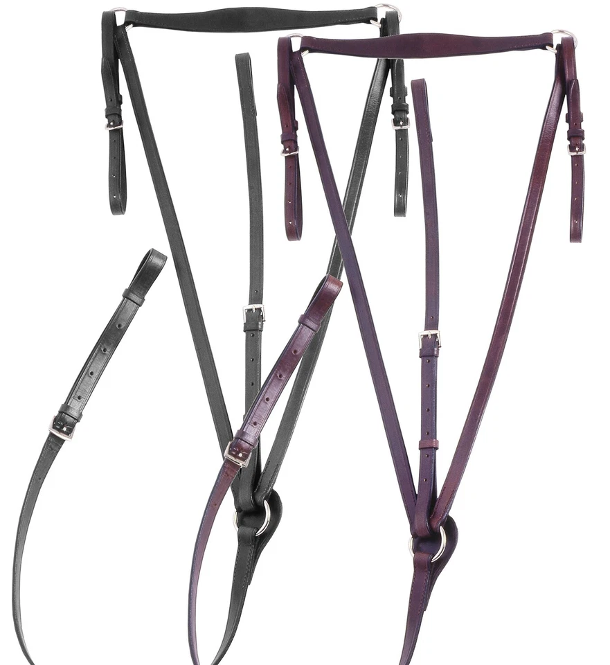 Saddle Breastplate with Standing Martingale - Black Or Brown Leather - Full - Image 1 of 1