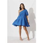 Bnwt St Frock Womens- Blue One Shoulder Dress- Size 16- Little Party Dress