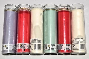 LOT Candles Prayer Glass Pillar Emergency Clear Glass 8” Unscented 80 Hour 6 Pcs - Picture 1 of 5