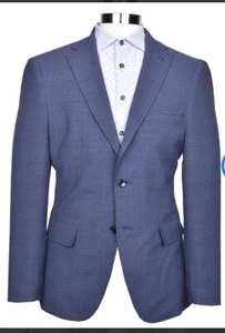 Haspel Traveler Seersucker Navy Glenplaid 100% Wool Sportscoat - Picture 1 of 9
