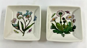 Set of 2 NEW Portmeirion Botanic Garden Square Mini Dishes Butter Tapas Salt Dip - Picture 1 of 4