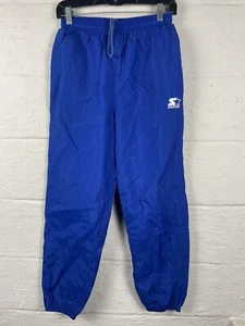VINTAGE Starter Pants Youth Size Large Blue Mesh Lined Warm Up Ankle Zip - Picture 1 of 9