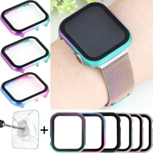 Bumper Protective Case+Tempered Glass Screen Protect For iWatch Series 7 6 5 4 3 - Picture 1 of 45