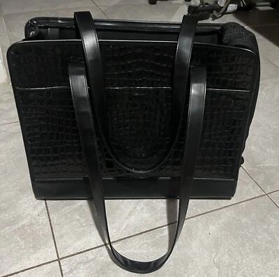 Bolso de mano/cartera de cuero de imitación de cocodrilo para perro Foto 1 de 4