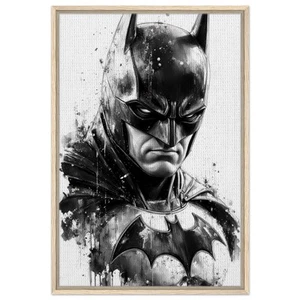 Arte de pared en lienzo enmarcado en acuarela Dark Knight Batman DC Comics - Imagen 1 de 6