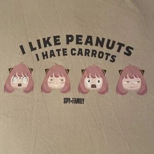 "I Like Peanuts I Hate Carrots" SPY x FAMILY Uniqlo T-Shirt Natural - Größe L- - Bild 1 von 7