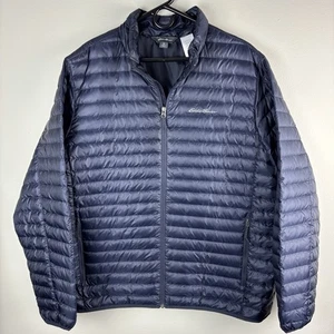 Eddie Bauer Microlight Daunen gefütterte Jacke Herren XXL 2XL marineblau durchgehender Reißverschluss gebraucht, in einwandfreiem Zustand - Bild 1 von 5