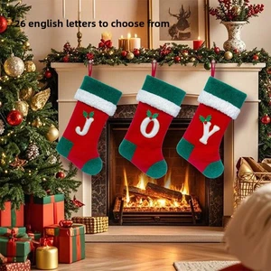 26 English Letter Christmas Stockings,Christmas Decorations，Children's Gift Bags - Foto 1 di 50