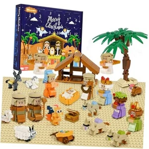Nativity Advent Calendar 2025, 24 Days Christmas Building Blocks 2.2 Pounds - Picture 1 of 7