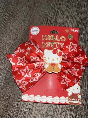 Clip de cinta de moño de cabello de pan de jengibre exclusivo de Hello Kitty Sanrio Claire's Foto 1 de 3