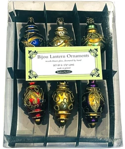 Smith & Hawken Bijou Lantern Ornaments - Set of 6 / 2 1/2" Long - NEW - Picture 1 of 5