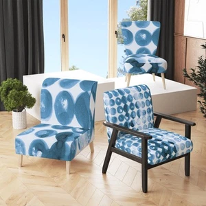 Designart "Indigo Watercolor Geometrical VII" Upholstered - Picture 1 of 15