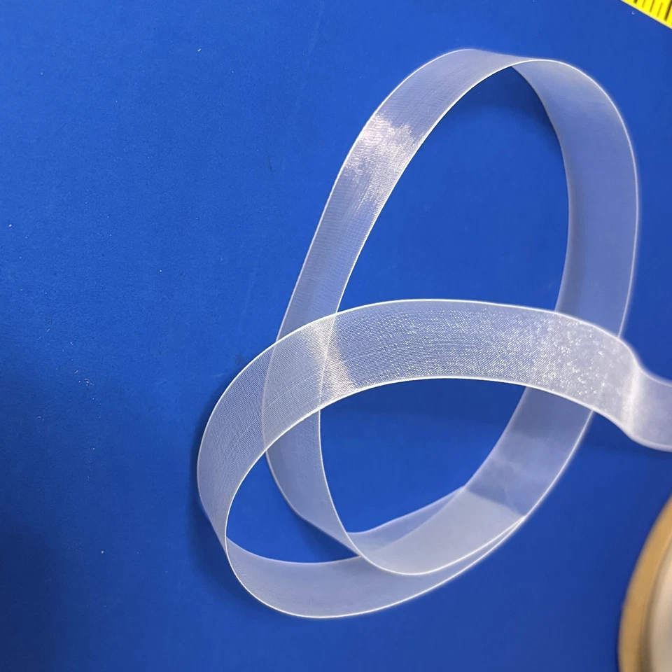 Lady Chiffon Ribbon 6756 Berwick Offray White 7/8" Sheer 100 yds Spool - Image 1 of 3