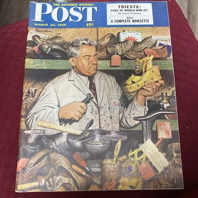 Saturday Evening Post Vintage Magazine March 20th, 1948 Nick’s Shoe Repair - Image 1 of 4