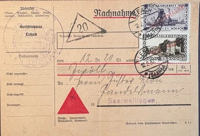 Germany - Saargebiet overprint stamps 1930s cancel - Image 1 of 2