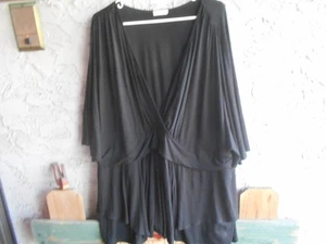 Kiyonna Women's Black Twist Front V Neck Tunic Top Plus Size 5X - Picture 1 of 5