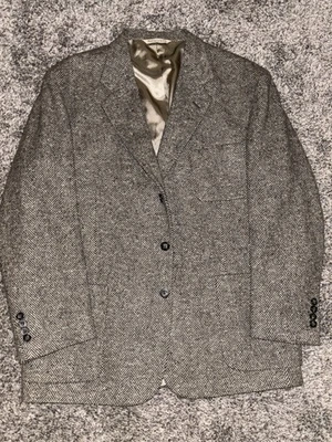 Chaqueta Blazer Vintage Tweed Hunt Club Pura Lana Virgen 46R Marrón Tostado Foto 1 de 4