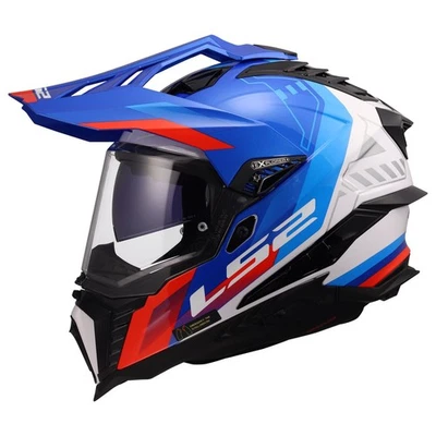 LS2 MX701 Explorer Hexa gloss white blue red - Adventure helmet motorcycle - Image 1 of 4